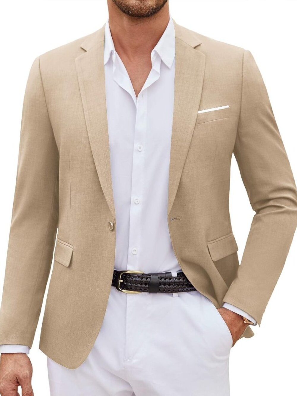 Mens Casual Blazer Suit Jackets One Button Sport Coats Lightweight Business Spor